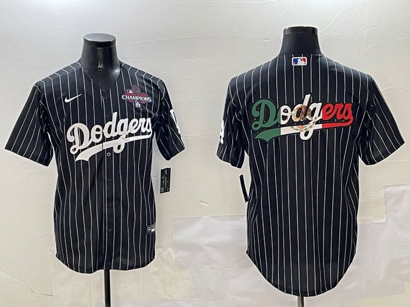 Men Los Angeles Dodgers Blank Black Stripe Jointly Name 2025 Nike MLB Jersey style 12->los angeles dodgers->MLB Jersey